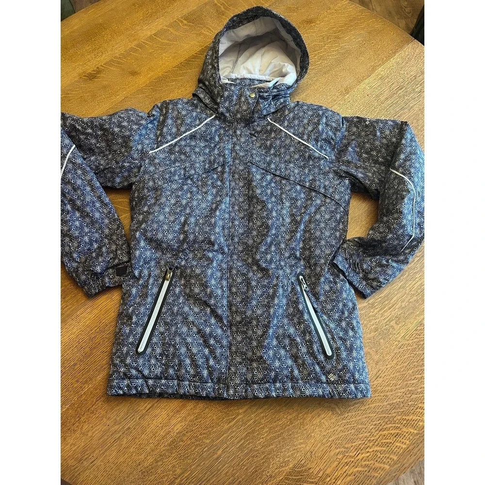 Girls Columbia Ski Jacket – Size 18/20 – Purple Snowflake – Excellent Condition